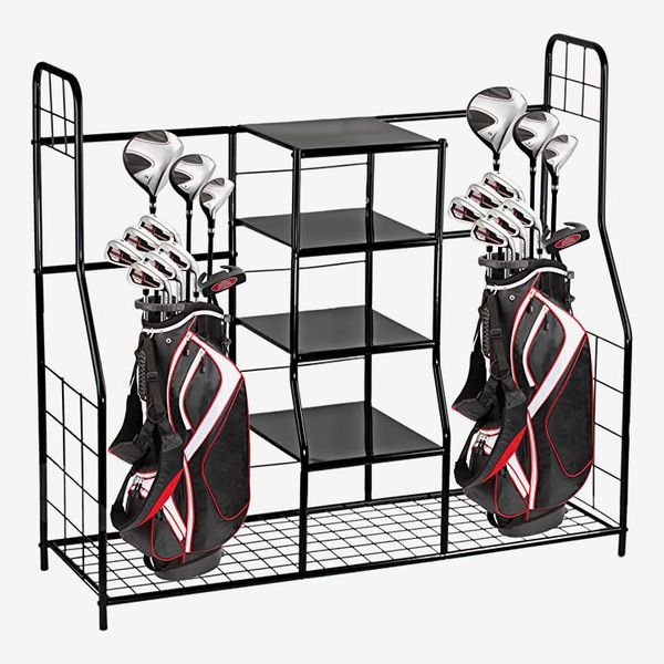 Home-it Golf Bag Sports Dual Golf Storage Organizer Golf Organizer Rack