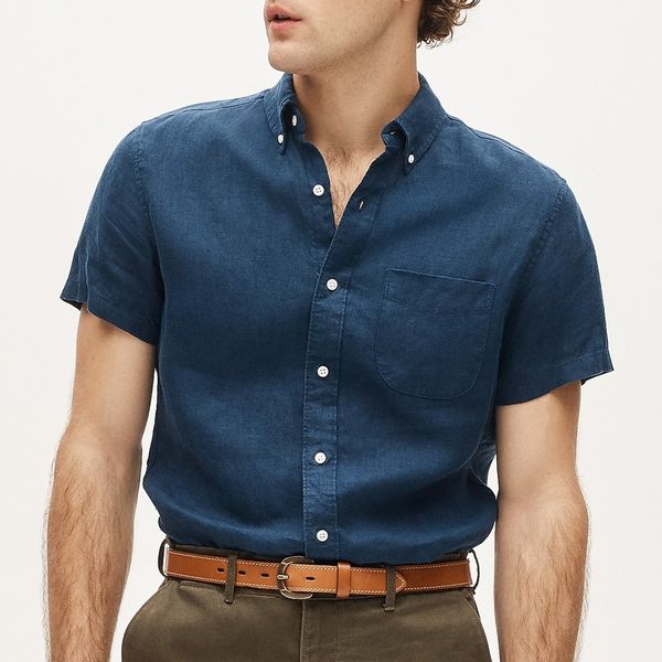 J.Crew Short-Sleeve Baird McNutt Irish Linen Shirt