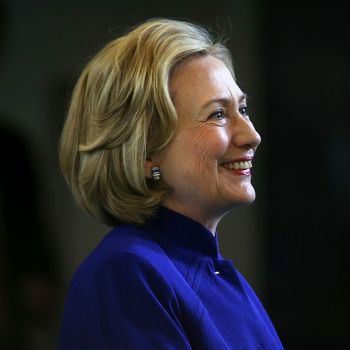 Former Secretary of State Hillary Clinton speaks during a during a round table event at the Children's Hospital Oakland Research Institute on July 23, 2014 in Oakland, California. 
