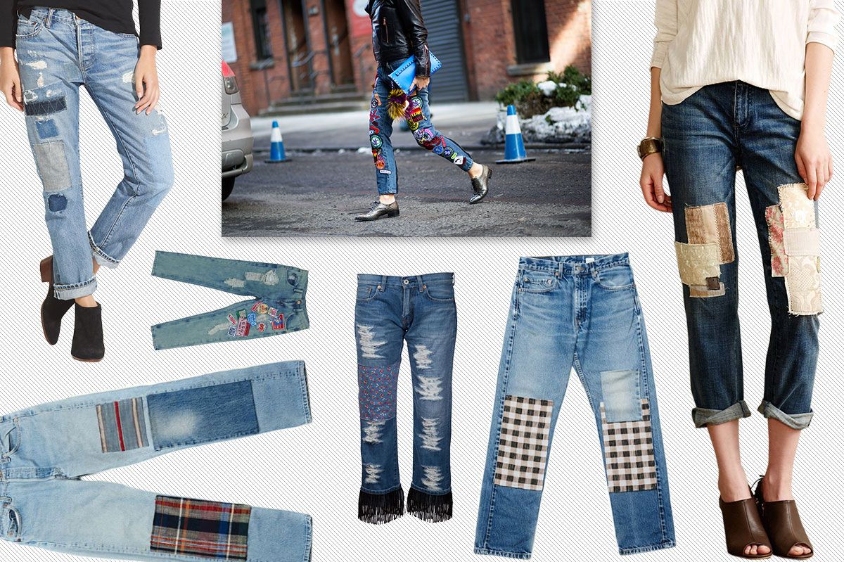 DIY: Plaid Patchwork Jeans 