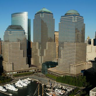 The headquarters of The Goldman Sachs Group Inc. stands behind the World Financial Center in this aerial photograph taken over New York, U.S., on Saturday, Oct. 2, 2010. New York City sold $775 million in Build America Bonds as international buyers purchased about 16 percent of the debt, the most in the city's history. 