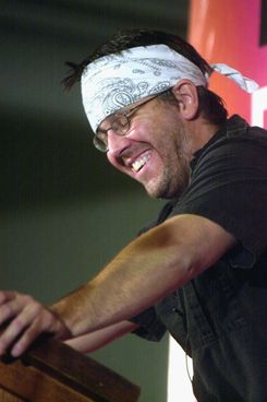 NEW YORK - SEPTEMBER 27:  Author David Foster Wallace reads selections of his writing during the New Yorker Magazine Festival in New York September 27, 2002. (Photo by Keith Bedford/Getty Images)