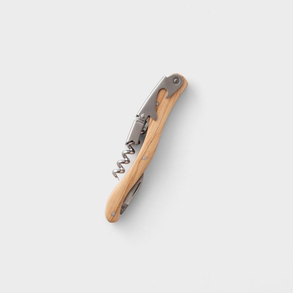 Schoolhouse Olivewood Corkscrew + Leather Pouch