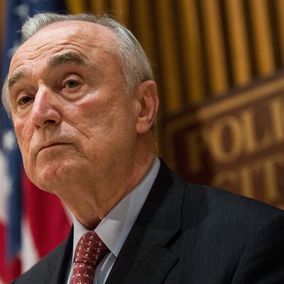 New York Police Department Commissioner Bill Bratton speaks at a press conference regarding two police officers who were killed on Saturday on December 22, 2014 in New York, NY. 