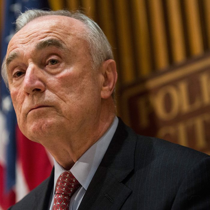 New York Police Department Commissioner Bill Bratton speaks at a press conference regarding two police officers who were killed on Saturday on December 22, 2014 in New York, NY.