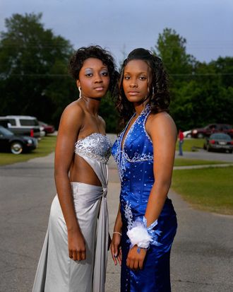 Keyke (right) and a friend before the black prom, 2008. 