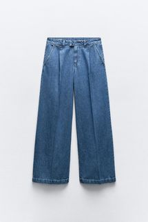 Zara Mid Waist Darted Z1975 Wide Leg Jeans