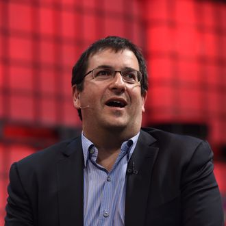 DUBLIN, IRELAND - NOVEMBER 05: In this handout image supplied by Sportsfile, Dave Goldberg, CEO of Survey Monkey, speaks on the centre stage during Day 2 of the 2014 Web Summit at the RDS on November 5, 2014 in Dublin, Ireland. (Photo by Stephen McCarthy / SPORTSFILE via Getty Images)