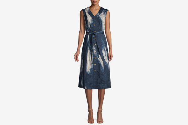 Donna Karan New York Sleeveless Printed Midi Dress