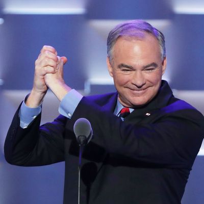 Tim Kaine will check your tire pressure for you.
