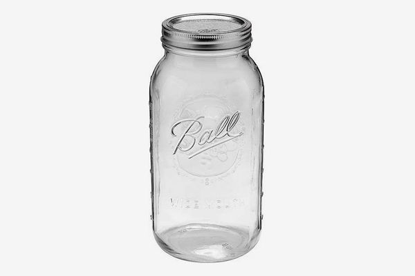 Ball Glass Mason Jar With Lid and Band, Wide Mouth, 64 Ounces, 6 Count