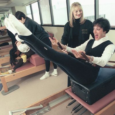Arlene Bronsteingoes through the pilates exercises at the Performing Arts Physical Therapy and Pilat