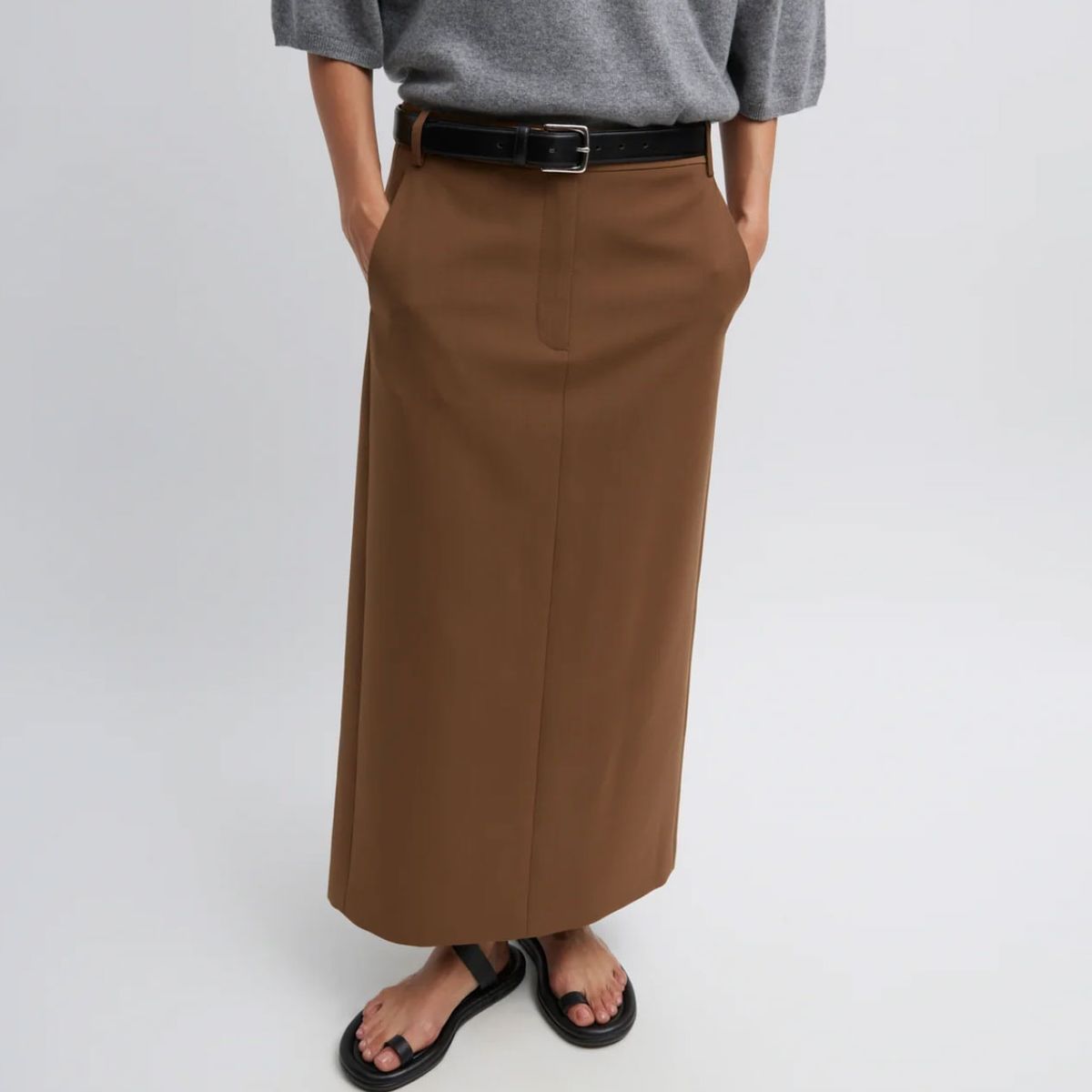 Tibi Tropical Wool Maxi Trouser Skirt