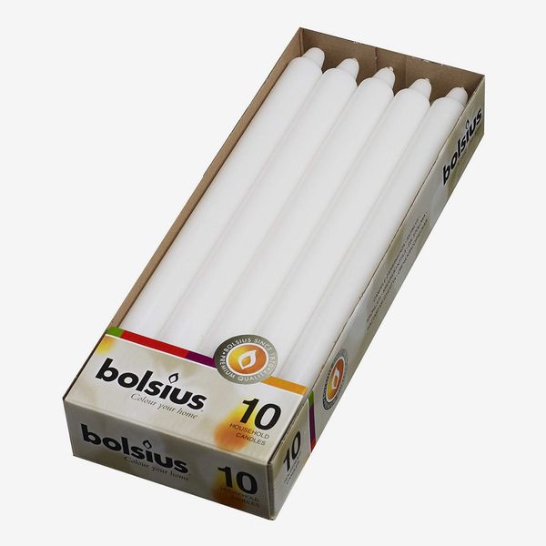 BOLSIUS Straight Unscented White Candles Pack