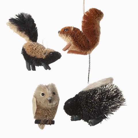 Kurt Adler Buri Woodland Animal Hanging Ornaments, Set of 4