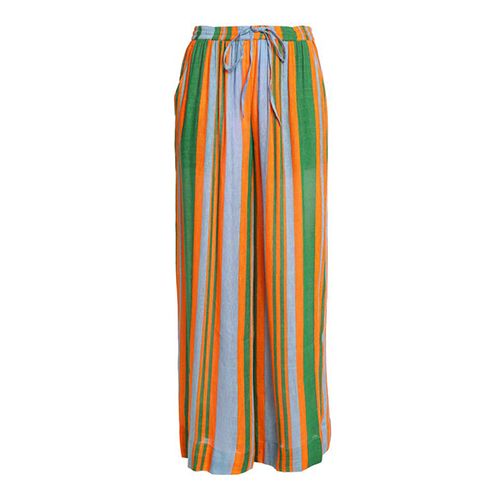 Diane Von Furstenberg Striped linen-blend wide-leg pants