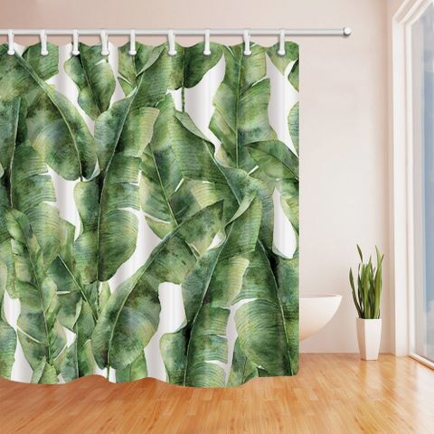 NYMB Banana Palm Leaves Bath Curtain