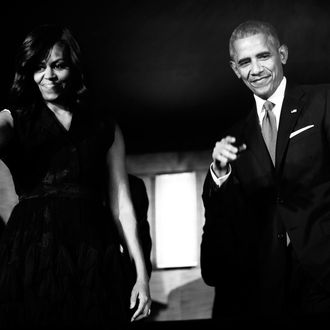 Michelle and Barack Obama.