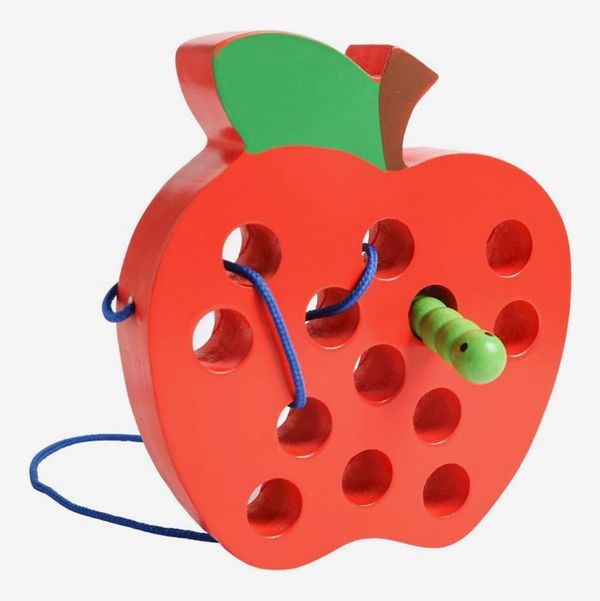Wooden Lacing Apple Threading Toy