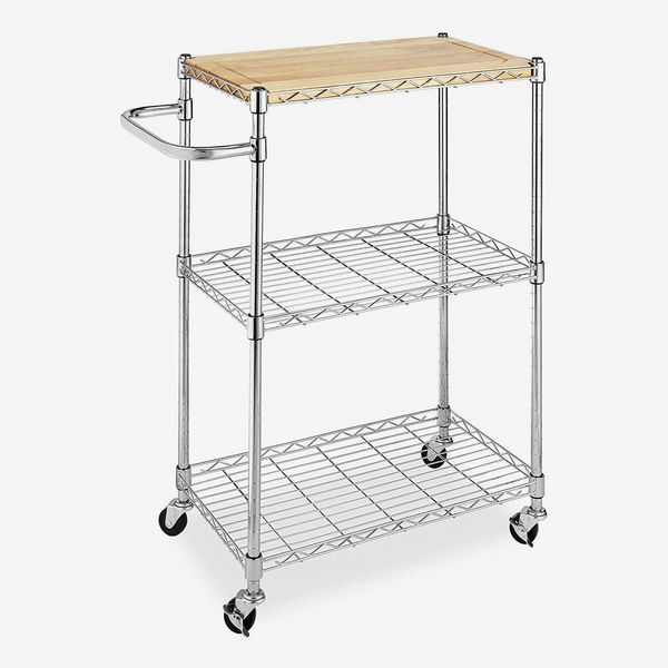 Whitmor Supreme Microwave Cart with Locking Wheels