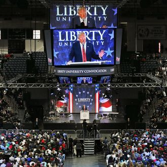 Donald Trump Delivers Convocation At Liberty University