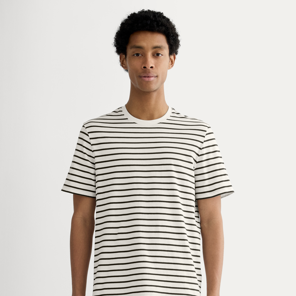 Everlane The Essential Organic Crew - Bone/Black