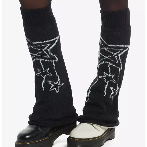 Black & White Star Flare Leg Warmers