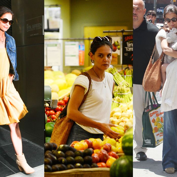 Katie Holmes at her lawyer's office and at Whole Foods.