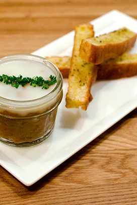 Rabbit rillettes with fennel toast.