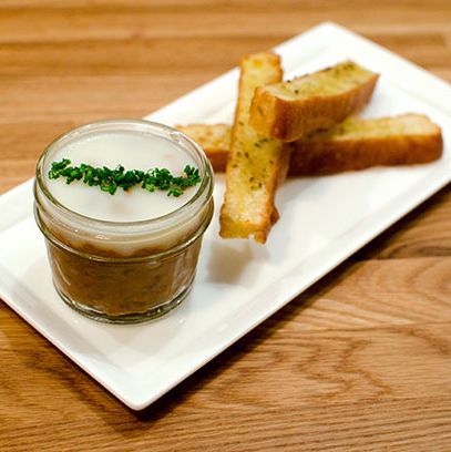 Rabbit rillettes with fennel toast.