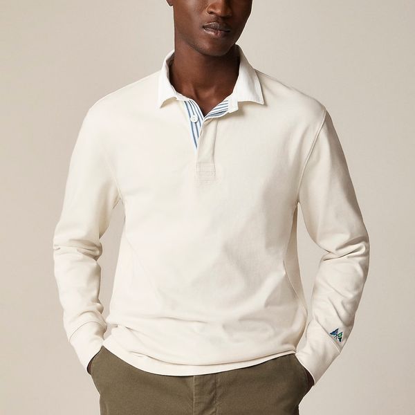 J.Crew Rugby Shirt With Striped Placket