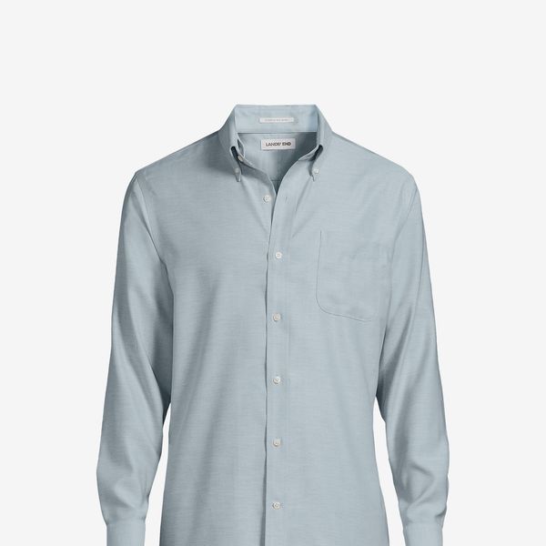 Lands' End Men's Traditional Fit Solid No Iron Supima Oxford Dress Shirt