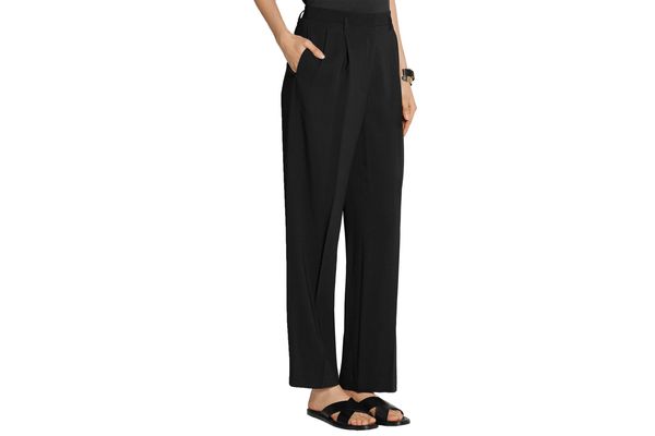 The Row Ray pleated stretch-cady wide-leg pants