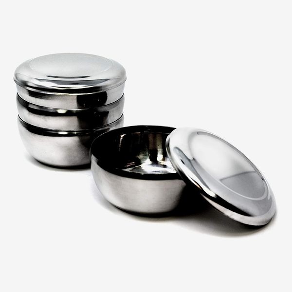 Eutuxia Korean Stainless-Steel Rice Bowl and Lid, Set of 4