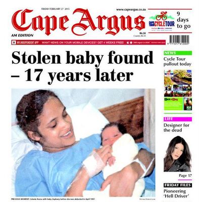Baby Zephany Nurse, pictured 19 years ago just before she was kidnapped, with her biological mother Celeste Nurse.