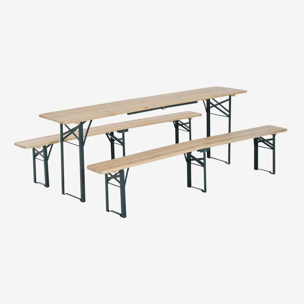 Outsunny 7ft Wooden Folding Picnic Table Set with Benches