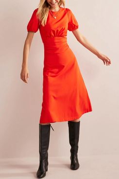 Boden Nancy Jersey Midi Dress in Fiesta Orange