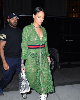 Rihanna Wore Only Gucci and Underwear