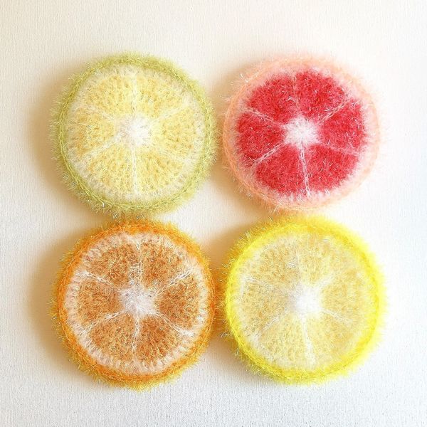 MamaScrubbies Citrus Fruit Shape Korean Crocheted Dish Scrubby