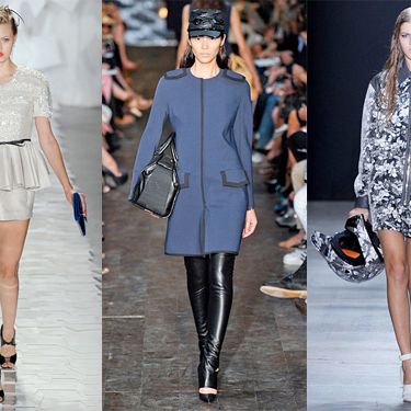 From left: Spring looks from Jason Wu, Victoria Beckham, and Alexander Wang.