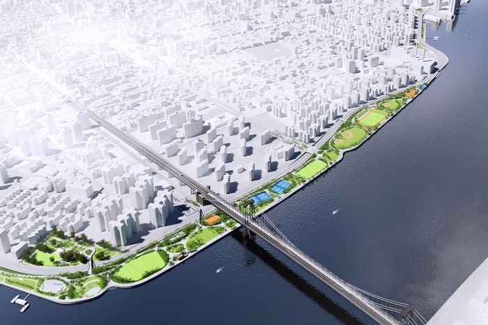 The southern section of the East Side Coastal Resiliency Project ends at Montgomery Street.