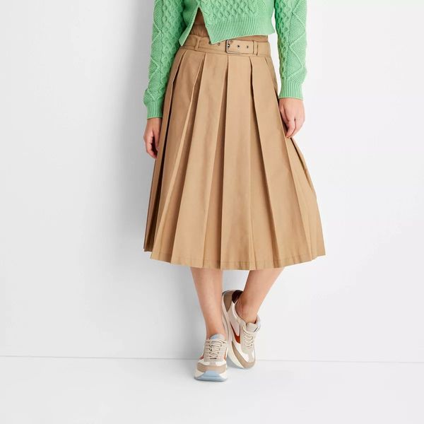 Target x Reese Blutstein Women’s Belt Buckle Pleated Midi Skirt