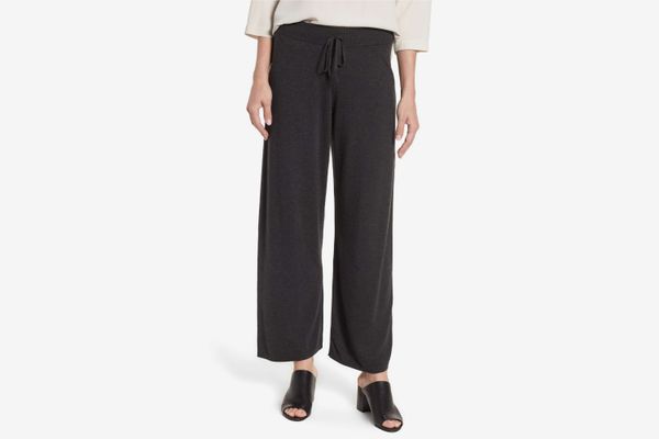 Eileen Fisher Tencel Blend Knit Wide Leg Pants