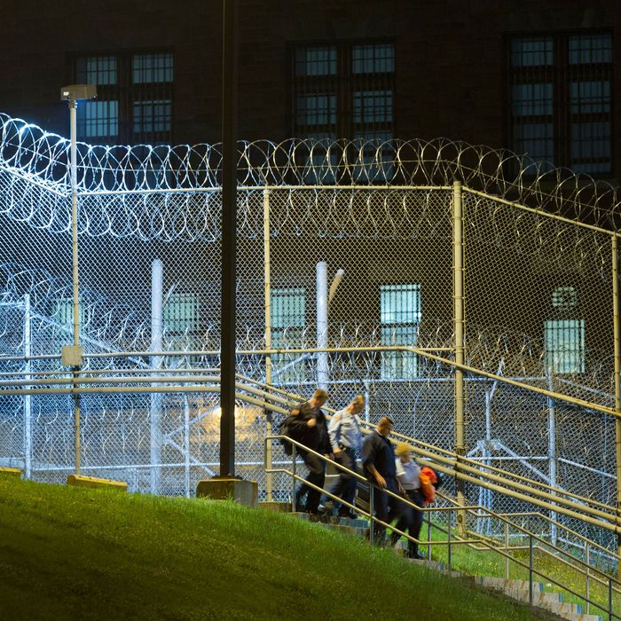 Officers at the Clinton Correctional Facility in Dannemora, New York.