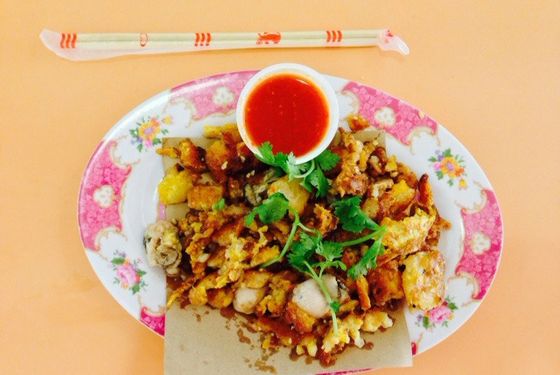 An oyster omelet from a stand at the Airport Road Food Centre.