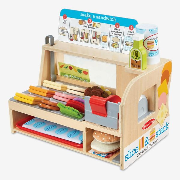 Melissa & Doug Wooden Slice & Stack Sandwich Counter