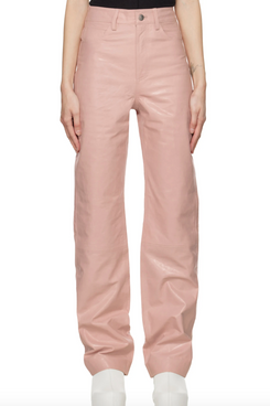 REMAIN Birger Christensen Pink Lynn Leather Trousers
