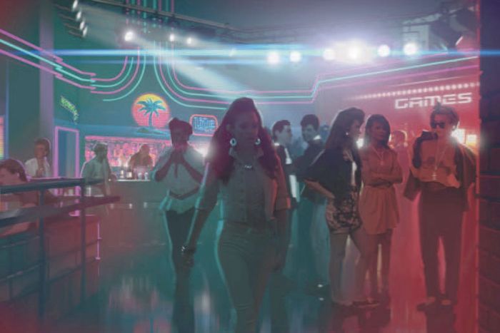 The set of Tucker’s, developed by series production designer Joel Collins and co-designer Nick Palmer with graphic design by Erica McEwan.