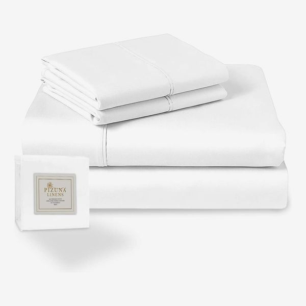 Pizuna 400-Thread-Count 100% Long Staple Cotton Queen Size Sheets Set