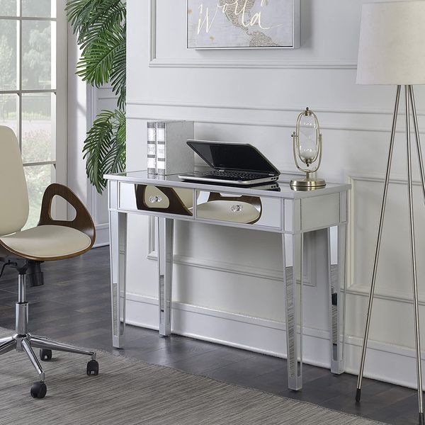 Convenience Concepts Gold Coast Mirrored Desk